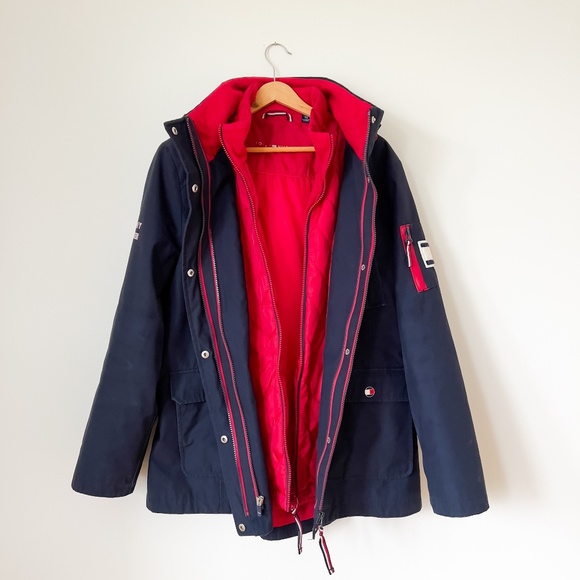 Tommy Hilfiger 3-in-1 Systems All Weather Jacket Puffer Rain Jacket Logo Sz XL - Picture 3 of 16